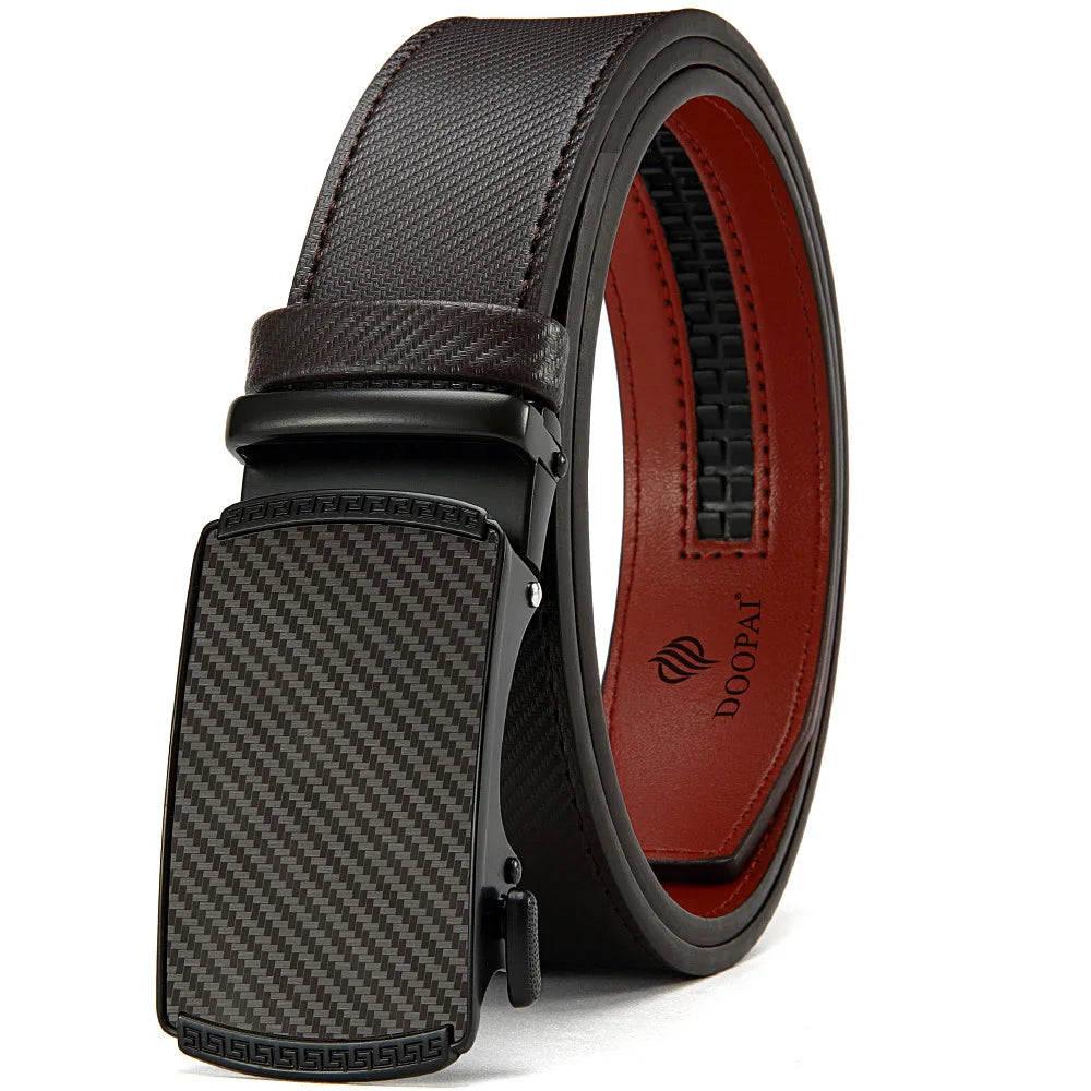 Purilite Select Men’s Genuine Leather Belt with Automatic Metal Buckle