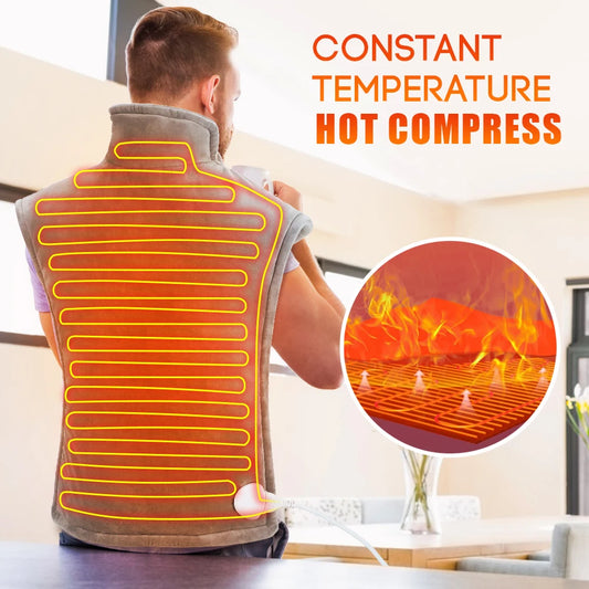 Purilite Select Electric Heating Pad Wrap Vest – Full Back, Neck & Shoulder Heating Shawl for Winter Comfort - PuriLite