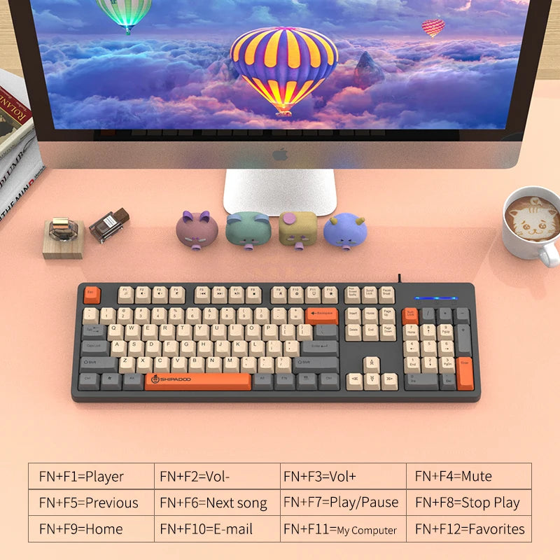 Purilite Select 104-Key Wired Gaming Keyboard – Ergonomic, Splash