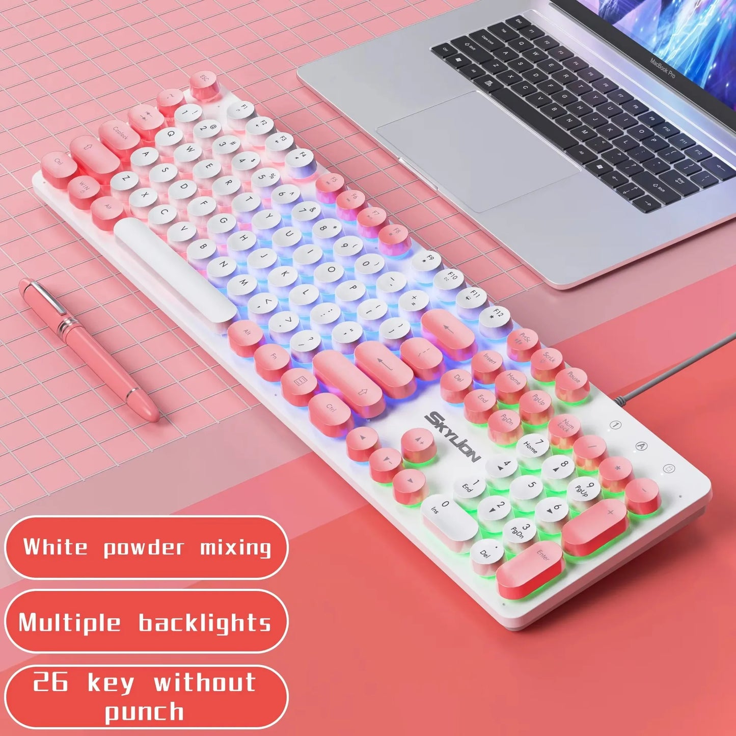 Purilite Select H300 104-Key Wired Membrane Keyboard