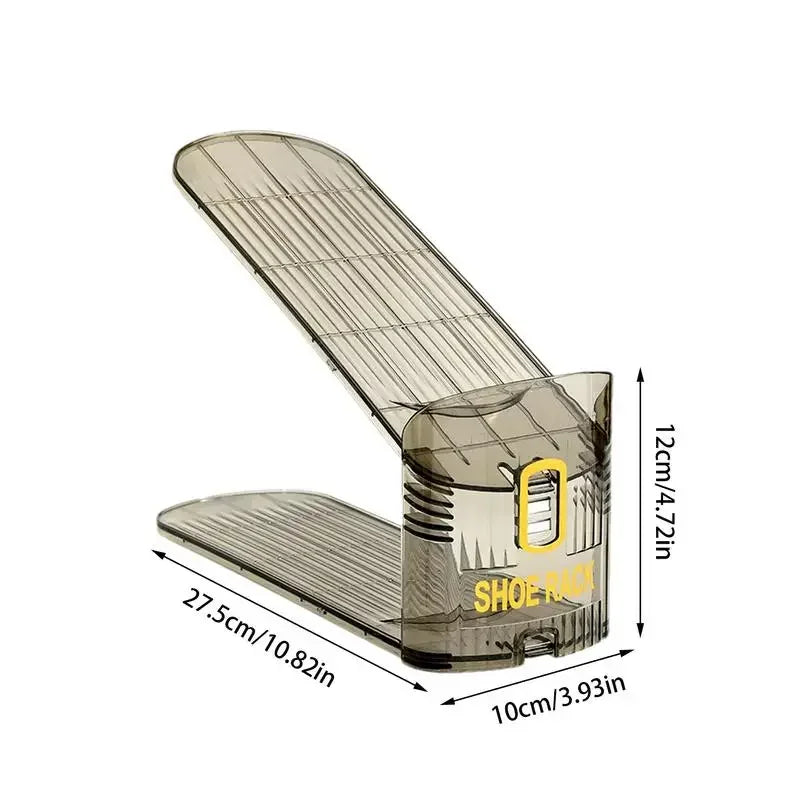 Purilite Select 10Pcs Adjustable Shoe Organizer | Footwear Support Slot | Space Saving Cabinet Closet Stand | Shoes Storage Rack | Shoebox Storage