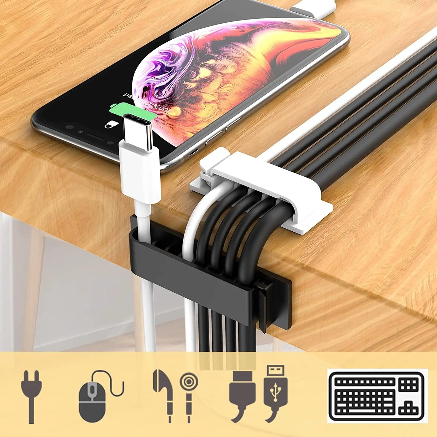 Purilite Select – 10-Hole Adhesive Cable Organizer