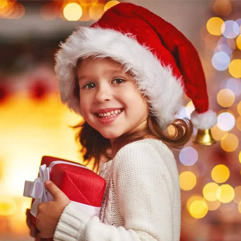 Purilite Select Christmas Santa Hat – Long Plush Red & White Holiday Hat for Adults & Kids | 2025 New Year Festive Party Accessory