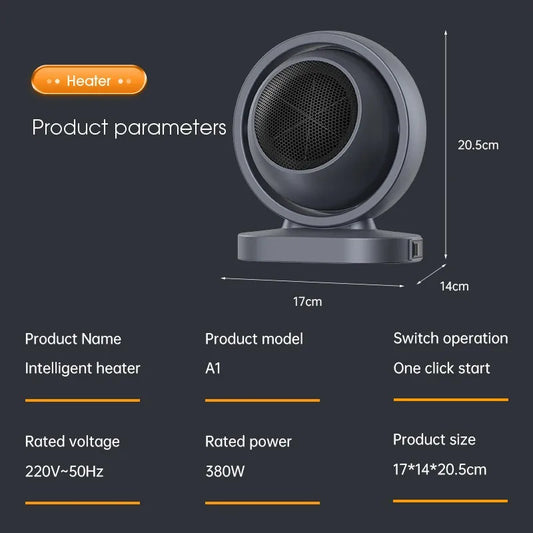 Purilite Select Electric Warm Heater – Portable Desktop Hot Air Blower Mini Radiator for Home & Office