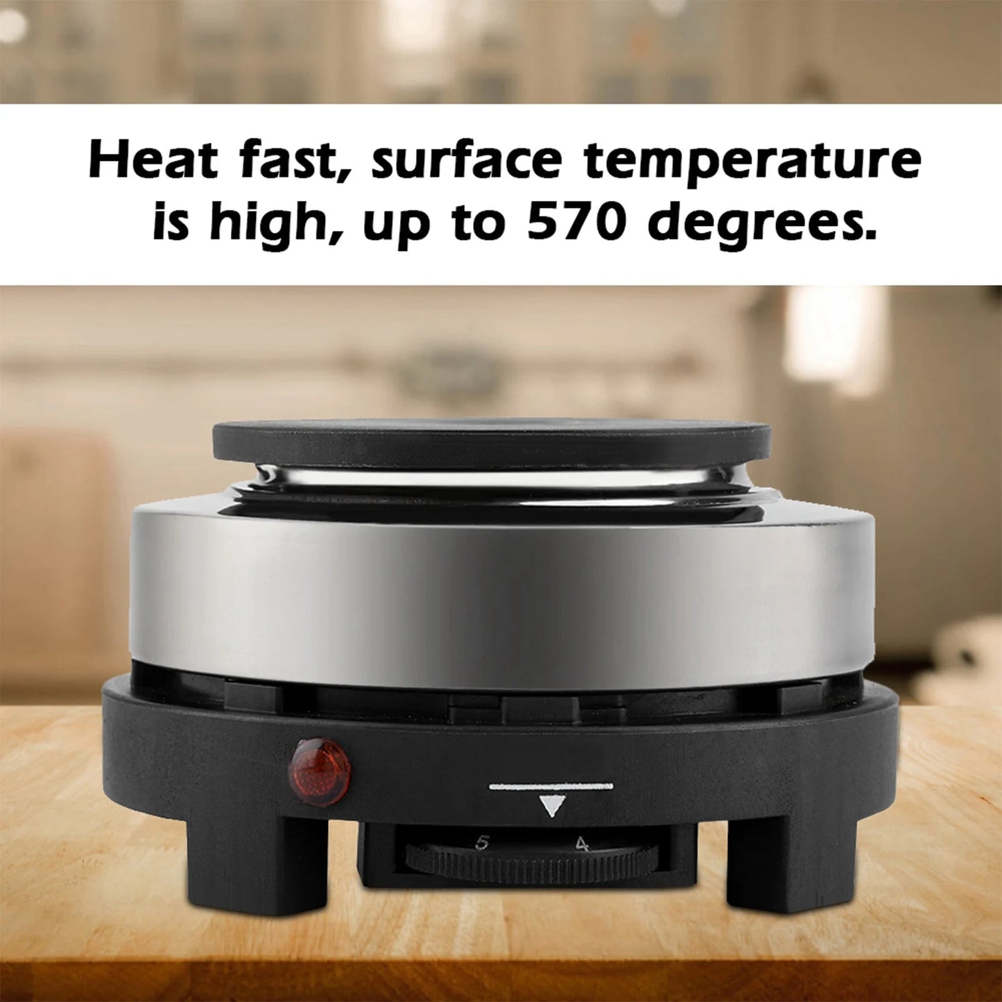 Purilite Select Portable 500W Electric Mini Stove Hot Plate – Compact Multifunction Heater for Home & Travel (110V US Plug)