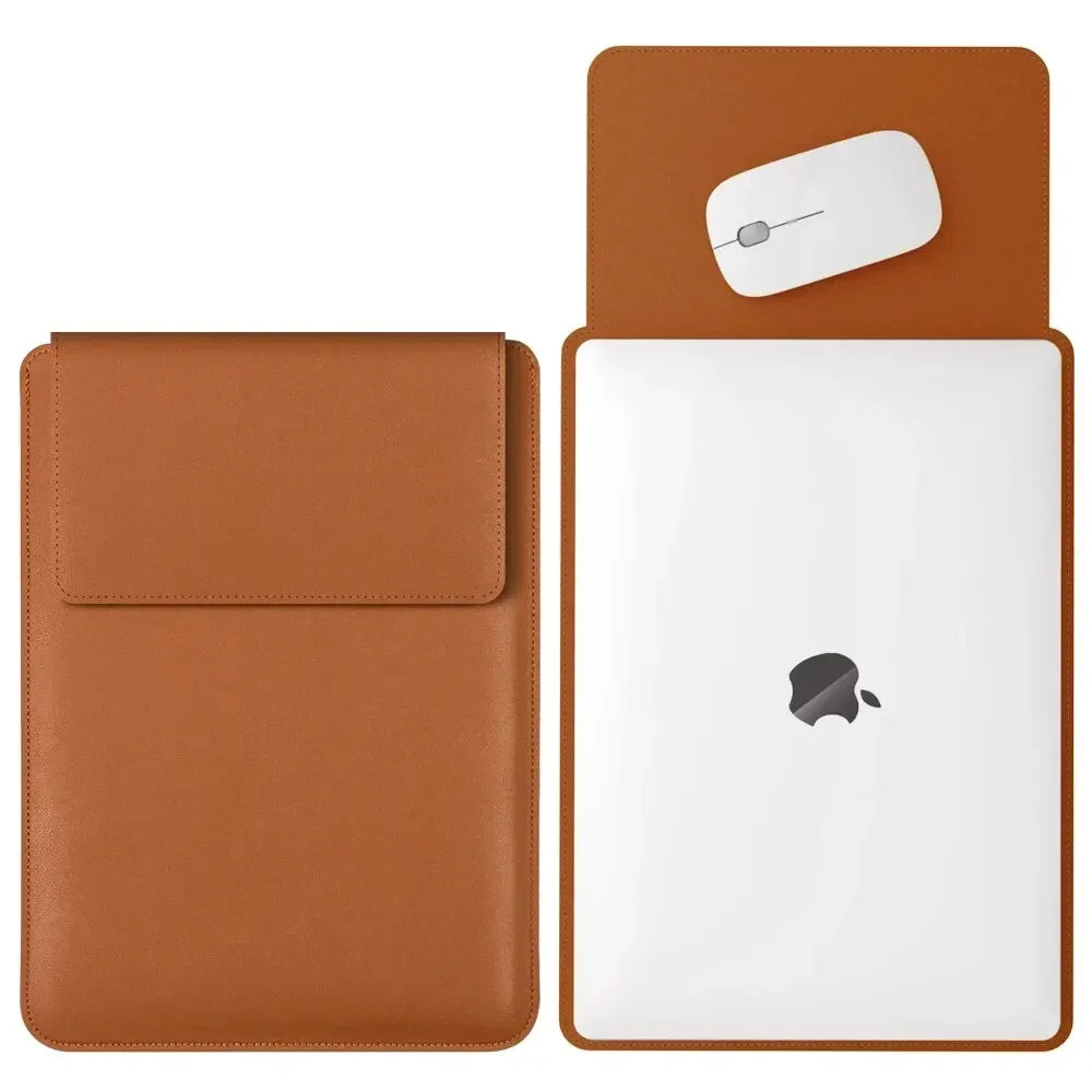 Purilite Select PU Leather Laptop Sleeve (No Zipper, Dual-Purpose)