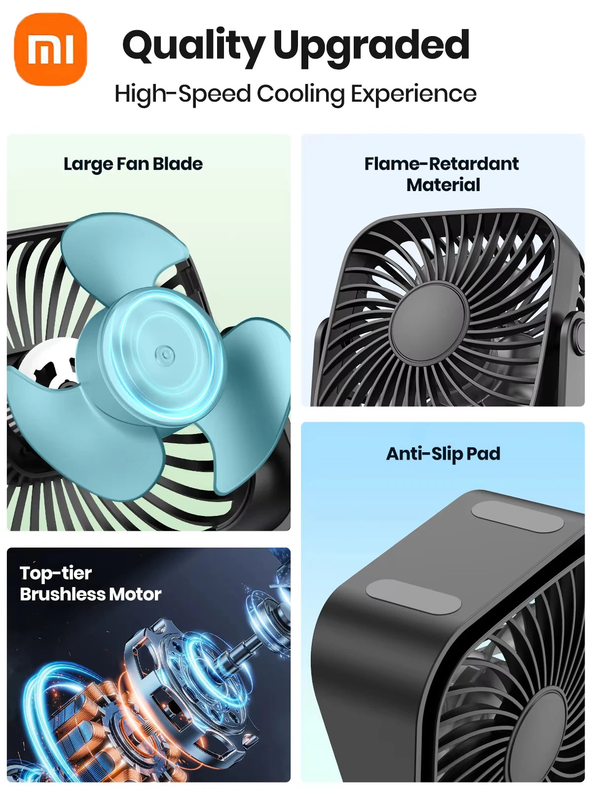 Purilite Select – USB Mini Desk Fan with 360° Rotation & 3-Speed Cooling