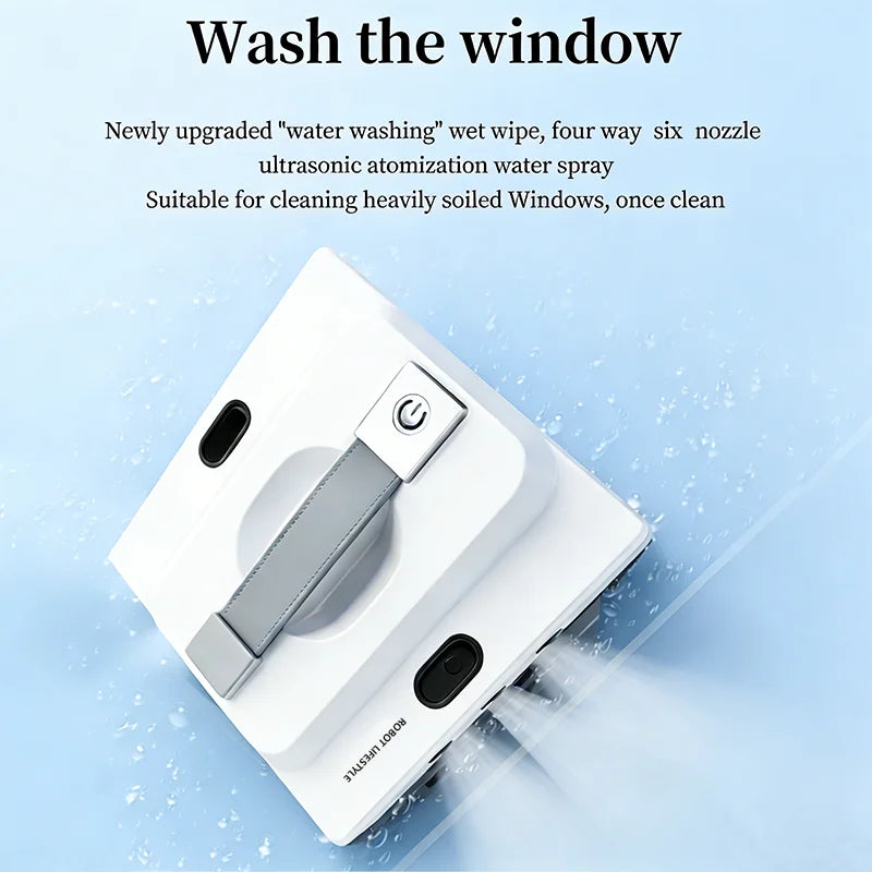 Purilite Select Robot Window Cleaner with 5200Pa Suction – Automatic Glass Cleaning Robot with 100ml Water Tank, Smart Edge Detection, 6 Spray Nozzles - PuriLite