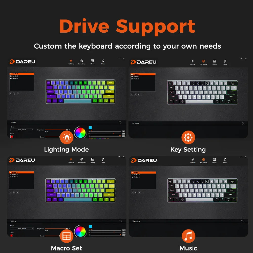 Purilite Select EK861S 61-Key RGB Wired Mechanical Keyboard