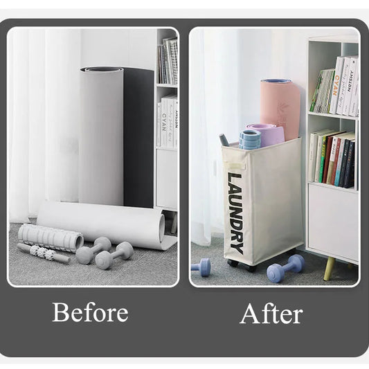 Purilite Select Foldable Laundry & Yoga Storage Basket with Wheels