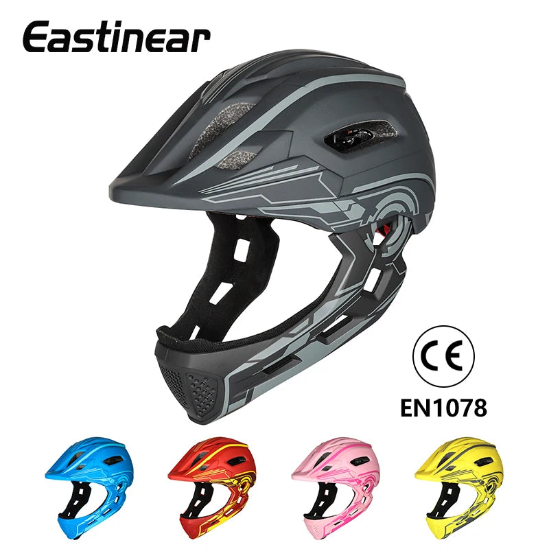 🛡️ Kids Full-Face Detachable Safety Helmet with Rear Light
