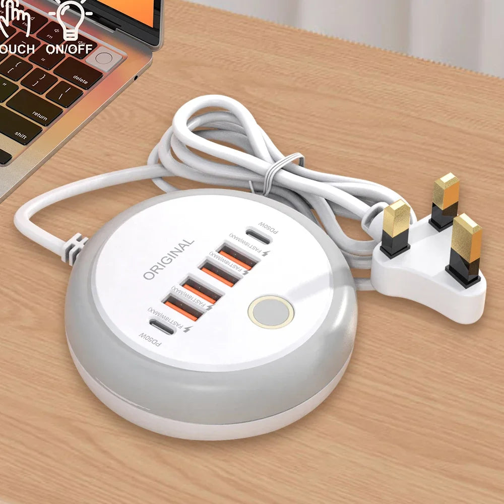 50W Power Strip Multi Port USB C Socket Type C Fast Charging Wall Charger USB Adapter For iPhone12 13 Quick Mobile Phone Charger - PuriLite