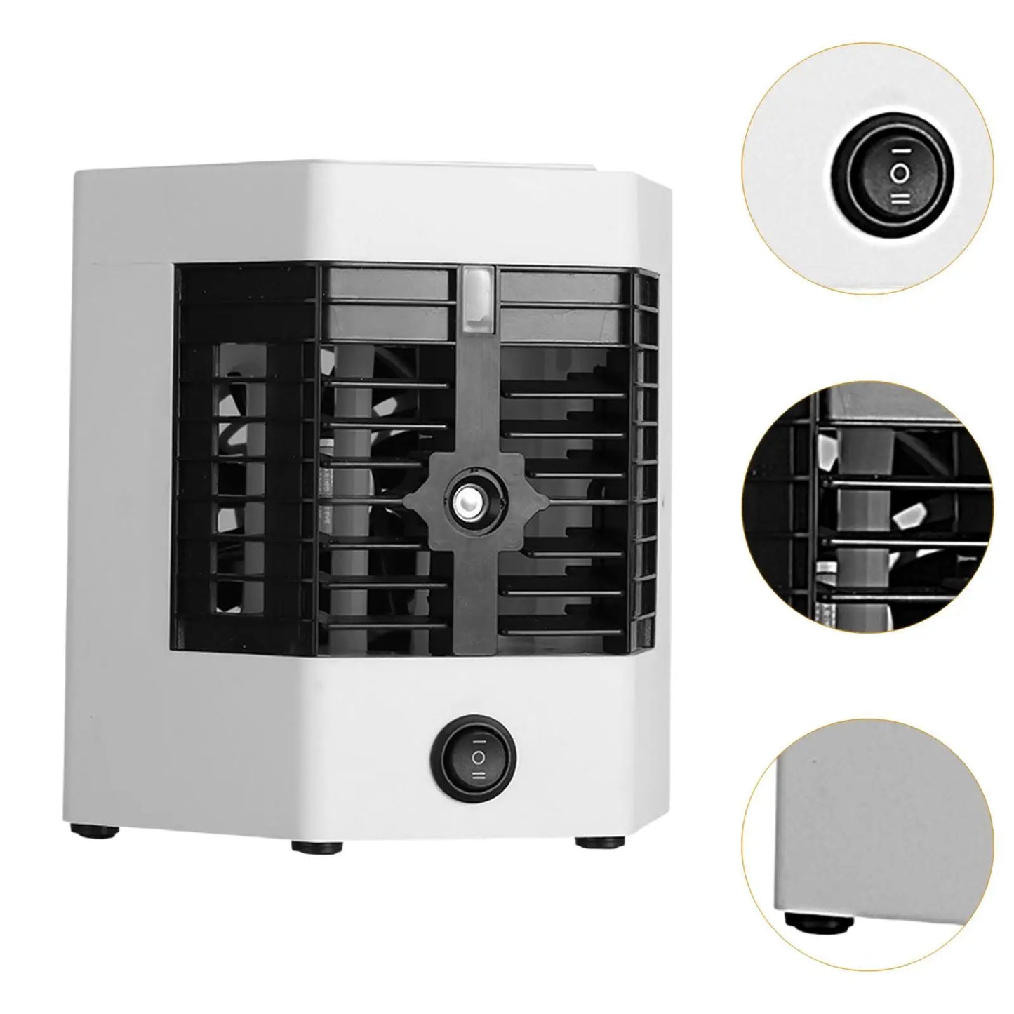 Purilite Select™ USB Mini Air Conditioner Cooler Fan – 2-Gear Cooling, Humidifier & Atomizer
