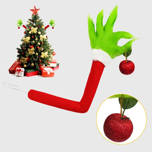 Purilite Select 2025 Spot Green Fur Monster Arm Pendant – Whimsical Christmas Decoration for Festive Cheer - PuriLite