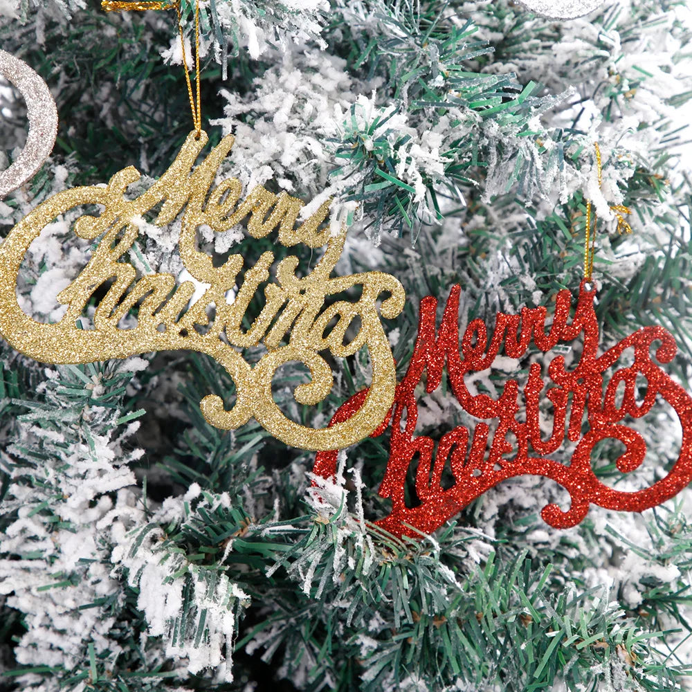Purilite Select Merry Christmas Letter Ornaments – Elegant Tree Decoration Pendants for Home & Holiday Décor