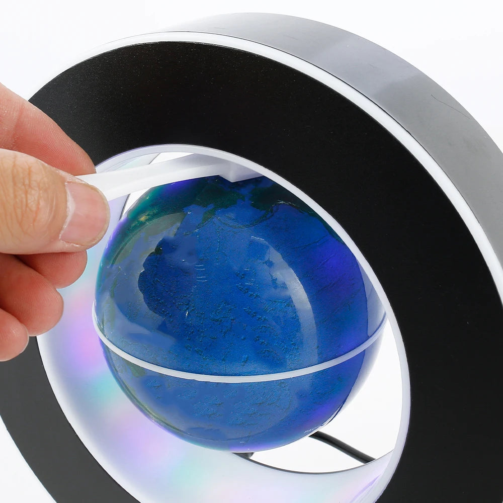 Purilite Select Floating Globe LED Lamp – Magnetic Suspension Rotating Levitating Globe Lamp – Multicolor Anti-Gravity Rotating World Map – Floating Globe with LED Light - PuriLite
