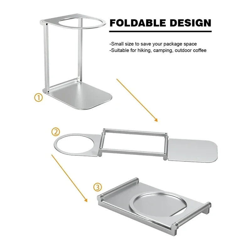 1pc Foldable Coffee Drip Holder Pour Over Dripper Stand Aluminum Espresso Coffee Machine Support Stand Coffee Dripper Rack