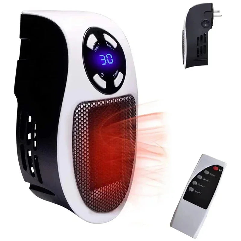 350W Portable Electric Heater with Remote Control, Wall Mounted Home Room Heater for Winter Indoor Heating Fast Warm heater
