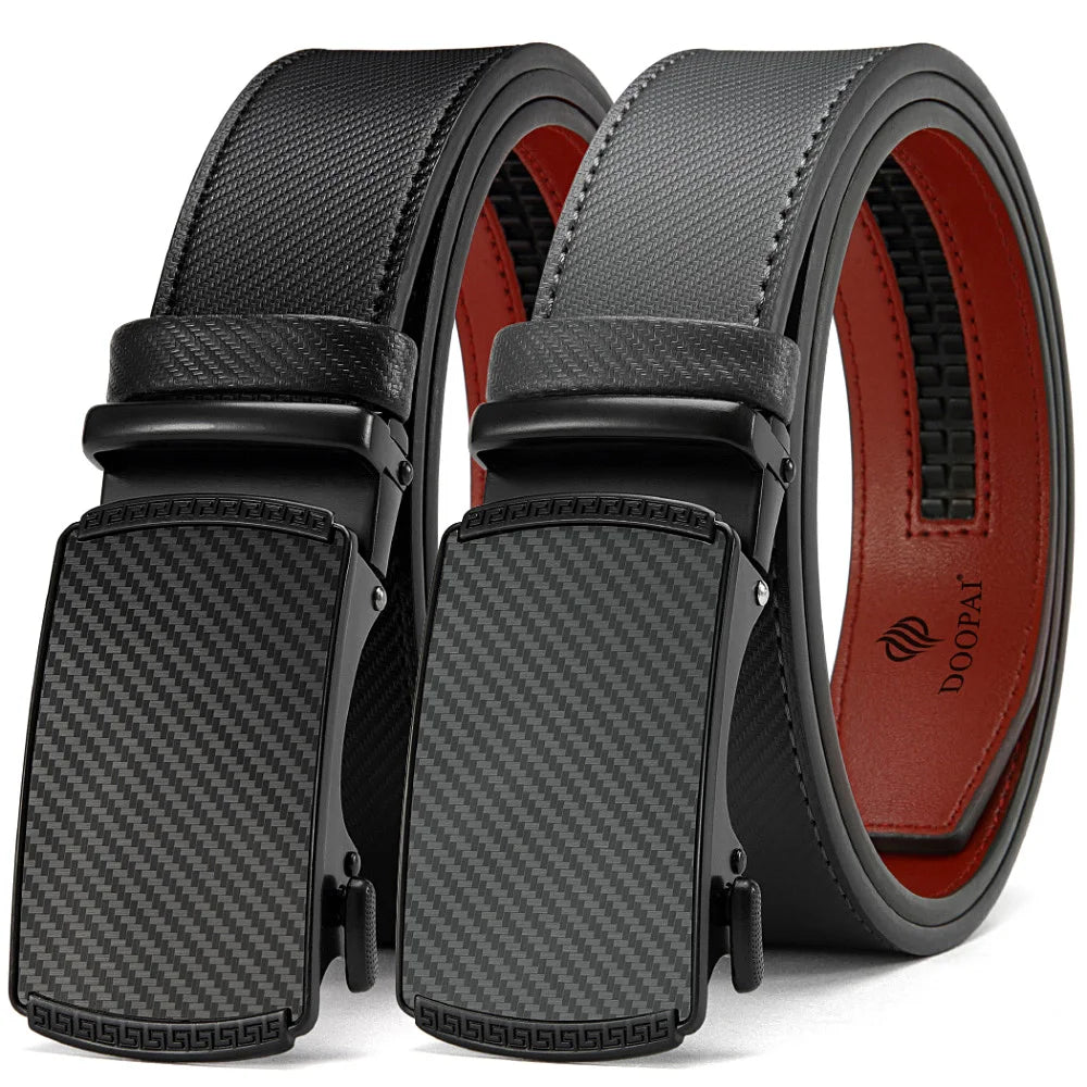 Purilite Select Men’s Genuine Leather Belt with Automatic Metal Buckle