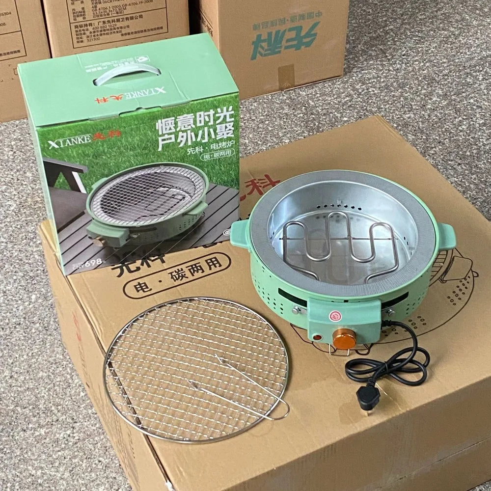 Electric Carbon Dual Purpose Barbecue Stove Home Indoor Multi Functional Smoke Free Stove Tea Cooking Outdoor Portable Ba - PuriLite