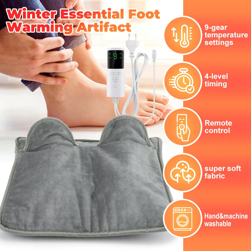 Electric Foot Warmer Heater Constant Temperature Heating Pad Soft Micro plush Washable Winter Warm Foot Home Bedroom Feet Warmer