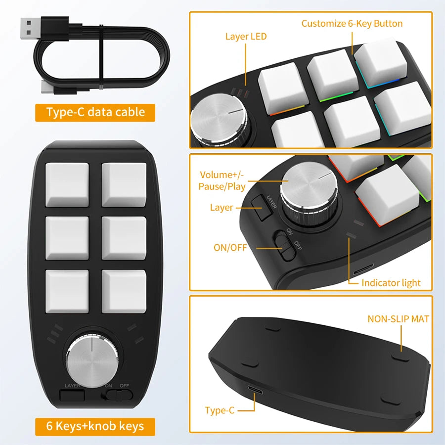 Purilite Select 6-Key RGB Mechanical Macropad