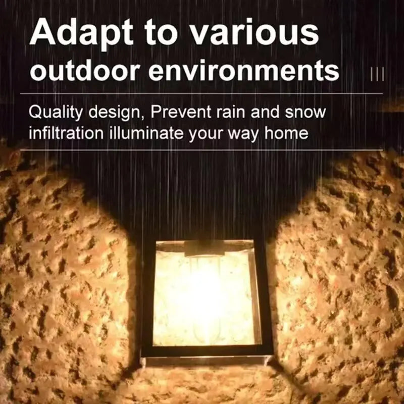 Solar Outdoor Waterproof LED Wall Light Powerful Solar Energy Lamp with Light Sensor for Garden Yard Fence House Decoration - PuriLite
