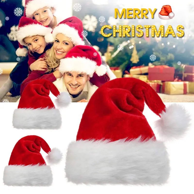 Purilite Select Christmas Santa Hat – Long Plush Red & White Holiday Hat for Adults & Kids | 2025 New Year Festive Party Accessory