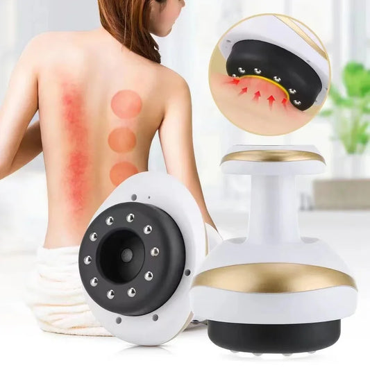 Home Electric Guasha Scraping Massage Cupping Body Massager Vacuum Cans Suction Cup Heating Fat Burner Anti-cellulite Massager - PuriLite