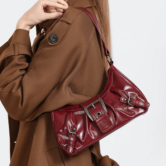 Purilite Select Y2K Retro Pleated Hobo Shoulder Bag - PuriLite