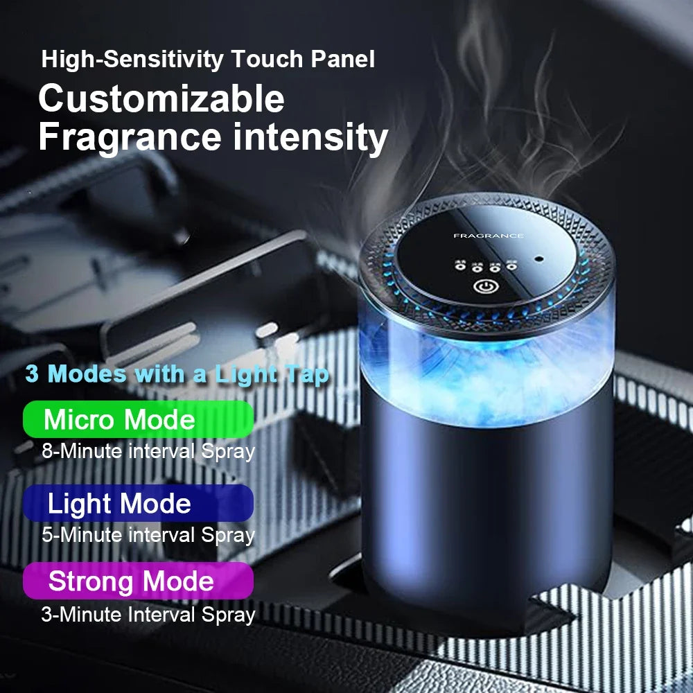 Purilite Select Smart Cloud Mist Car Diffuser – Rechargeable Ultrasonic Air Freshener with 3 Adjustable Levels & Vibration Sensor