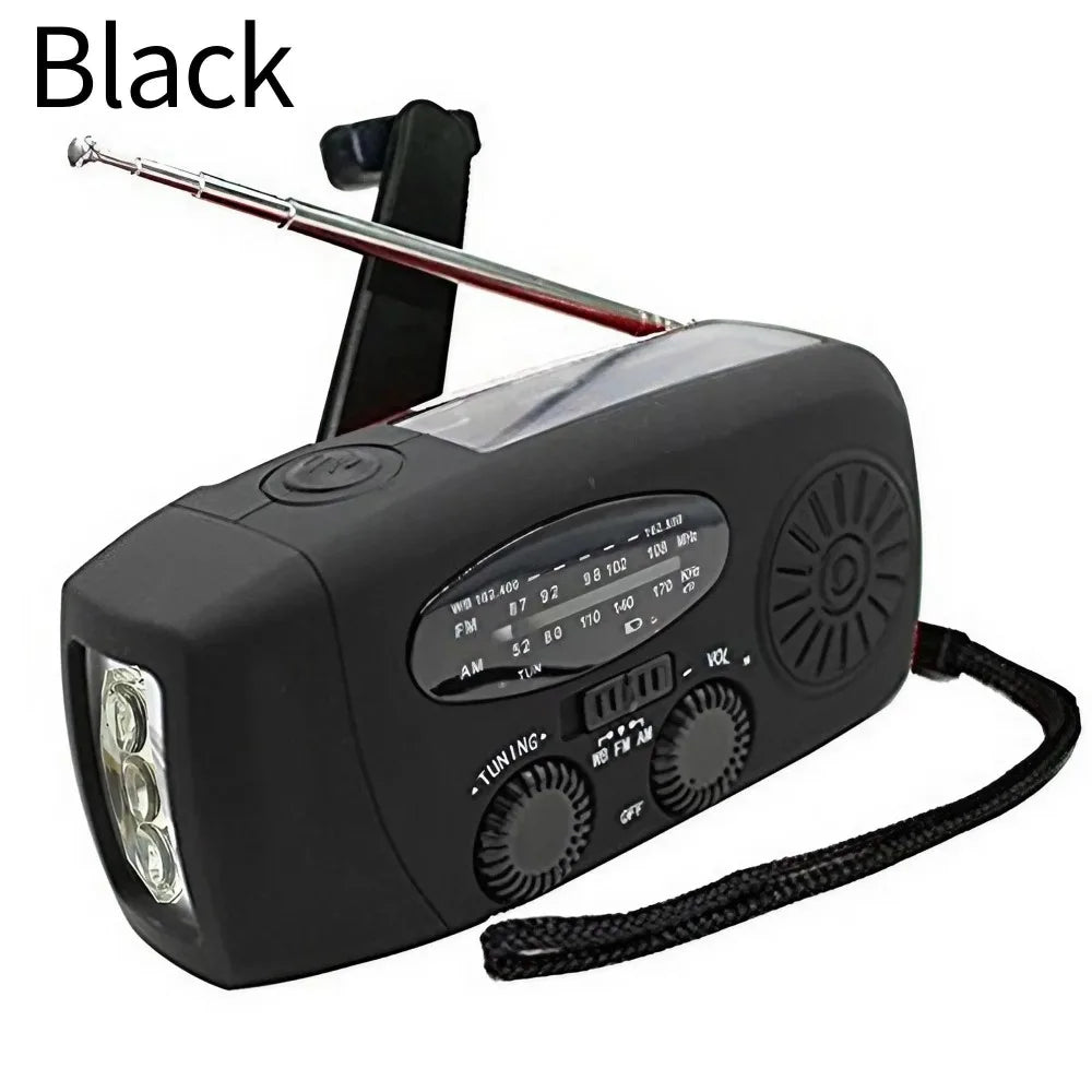 Purilite Select Emergency Weather Radio – AM/FM/WB Hand Crank Solar Radio with 2000mAh Power Bank, LED Flashlight, and SOS Alert (Style A – Green)
