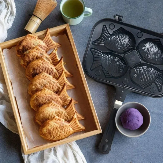 Taiyaki Fish Waffle Maker Pancake Batter Dispenser For Dessert Cake Maker Pan Japanese Double Pancake Kitchen Baking Tools - PuriLite