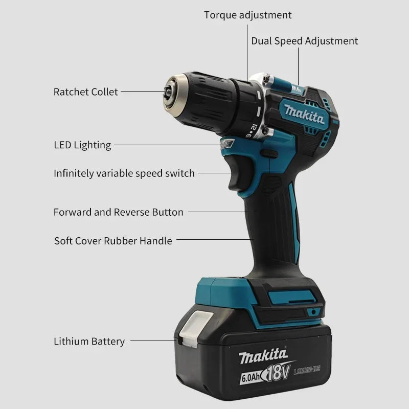 Purilite Select 18V Brushless Electric Drill – Cordless Screwdriver & Impact Drill