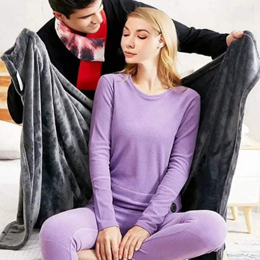 USB Electric Heated Blanket 9 Heated Areas Fast Heating Shawl 3 Heating Level Coral Fleece Heated Blanket Shawl for Outdoor Home - PuriLite