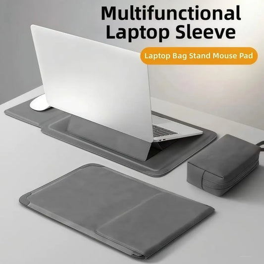 Purilite Select | 3-in-1 Laptop Stand Bag | Waterproof PU Leather Laptop Sleeve Case | Shockproof Notebook Cover with Built-In Stand | 13–16 Inch Laptop Bag for Men & Women