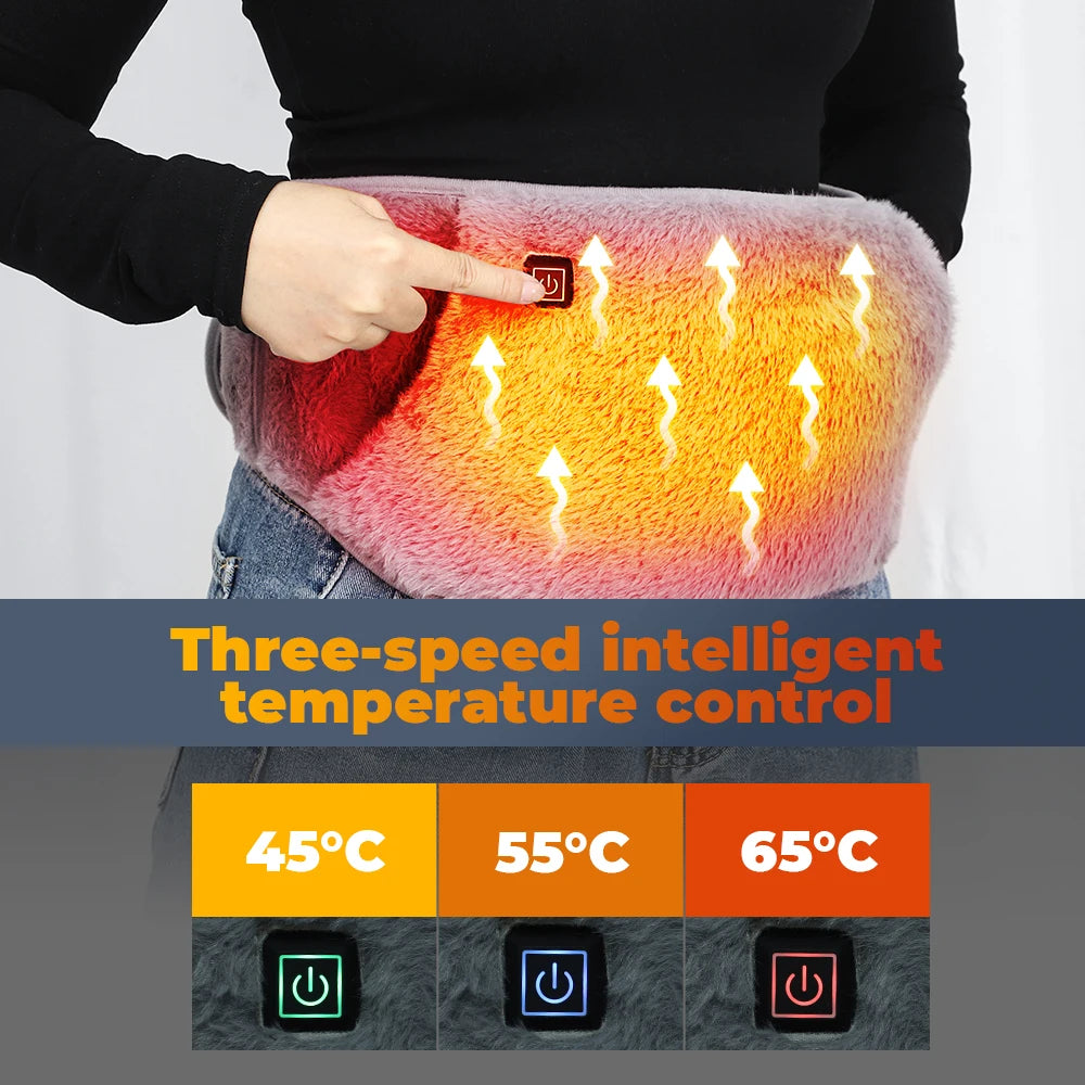 Calentador de manos con cinturón calefactor eléctrico USB, calentador de invierno, terapia de compresión caliente, cintura Abdominal, Lumbar, Menstrual, almohadilla calentadora de útero