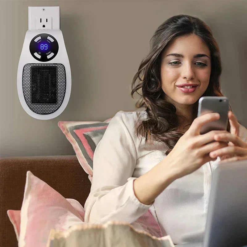 350W Portable Electric Heater with Remote Control, Wall Mounted Home Room Heater for Winter Indoor Heating Fast Warm heater