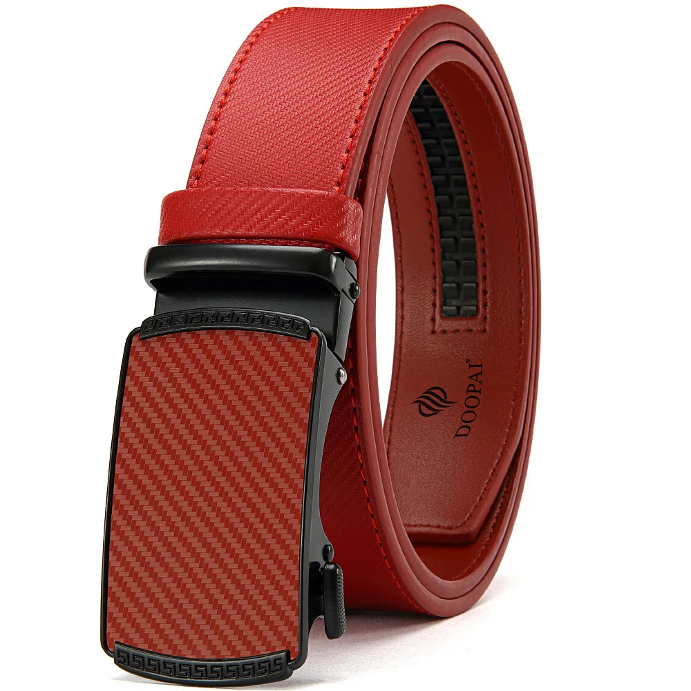 Purilite Select Men’s Genuine Leather Belt with Automatic Metal Buckle