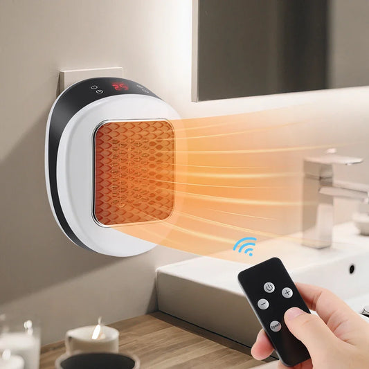 Portable Electric Heater PTC Heating EU/US Wall-plug for Bathroom Office Heater Adjustable Temperature Low Noise House Warmer - PuriLite