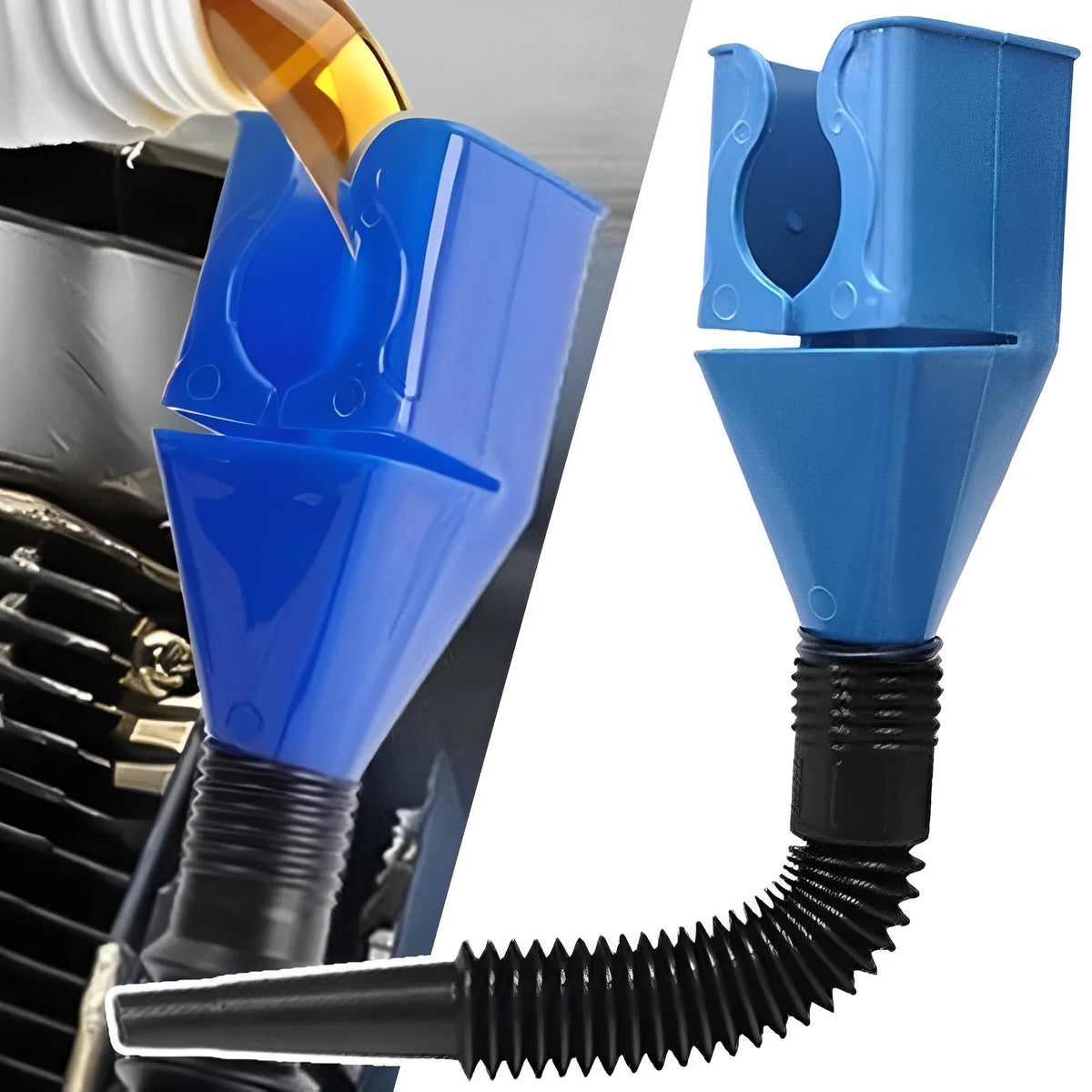 Purilite Select Telescopic Fuel Funnel Portable Foldable Oil Transfer Funnel for Engine Oil, Gasoline, Automotive, Garage, and Household Use