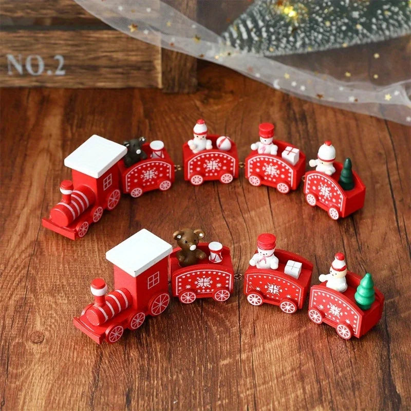 Purilite Select Wooden Christmas Train Ornament – Classic Holiday Tabletop Decoration & Christmas Gift