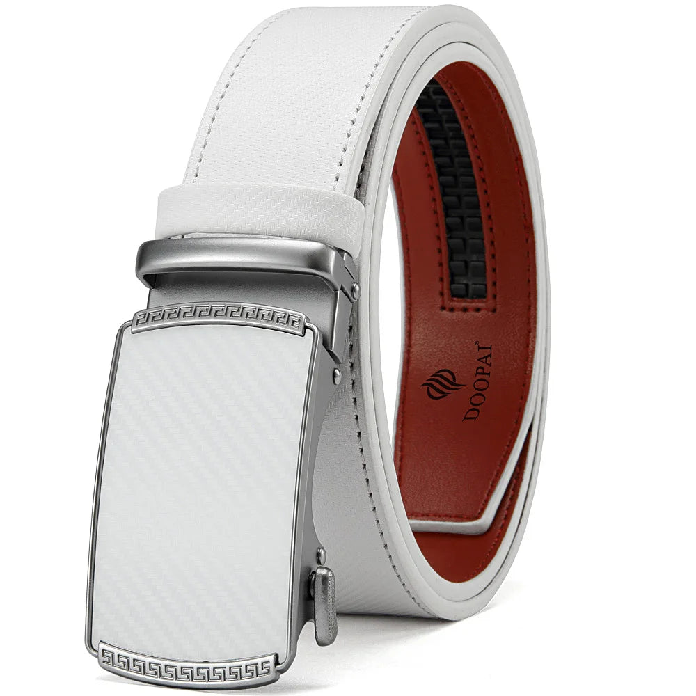 Purilite Select Men’s Genuine Leather Belt with Automatic Metal Buckle
