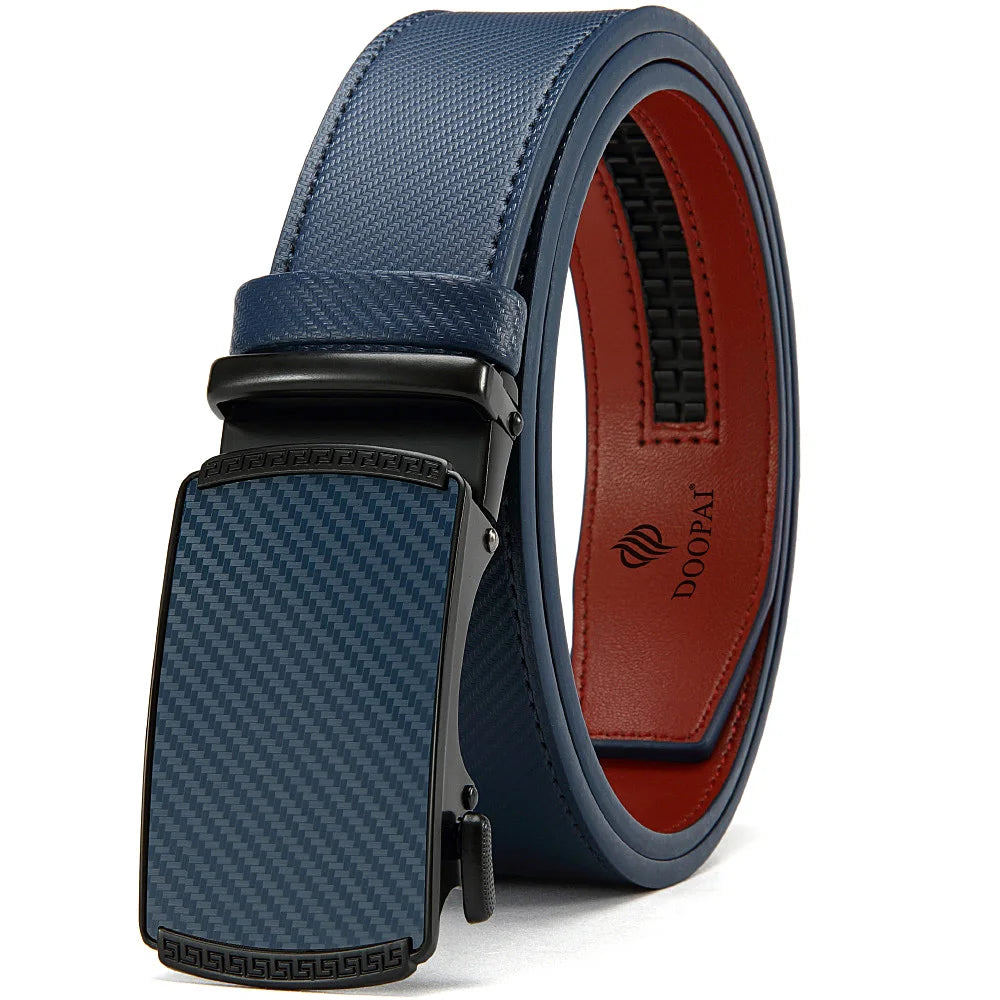 Purilite Select Men’s Genuine Leather Belt with Automatic Metal Buckle