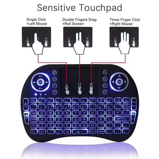 Purilite Select – I8 Mini Wireless Backlit Keyboard with Touchpad Mouse