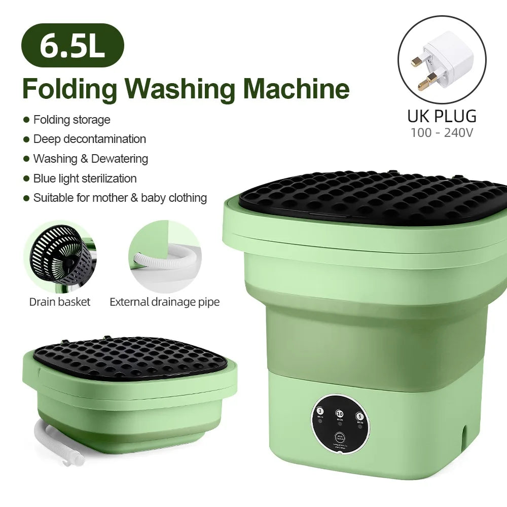 Purilite 6.5L Small Folding Washing Machine Portable Washing Machine