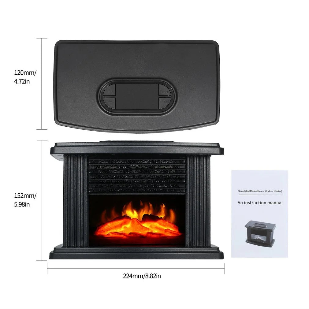 Purilite Select 1000W Portable Electric Fireplace Heater – Realistic Flame Effect with Remote Control | Indoor Space Warmer