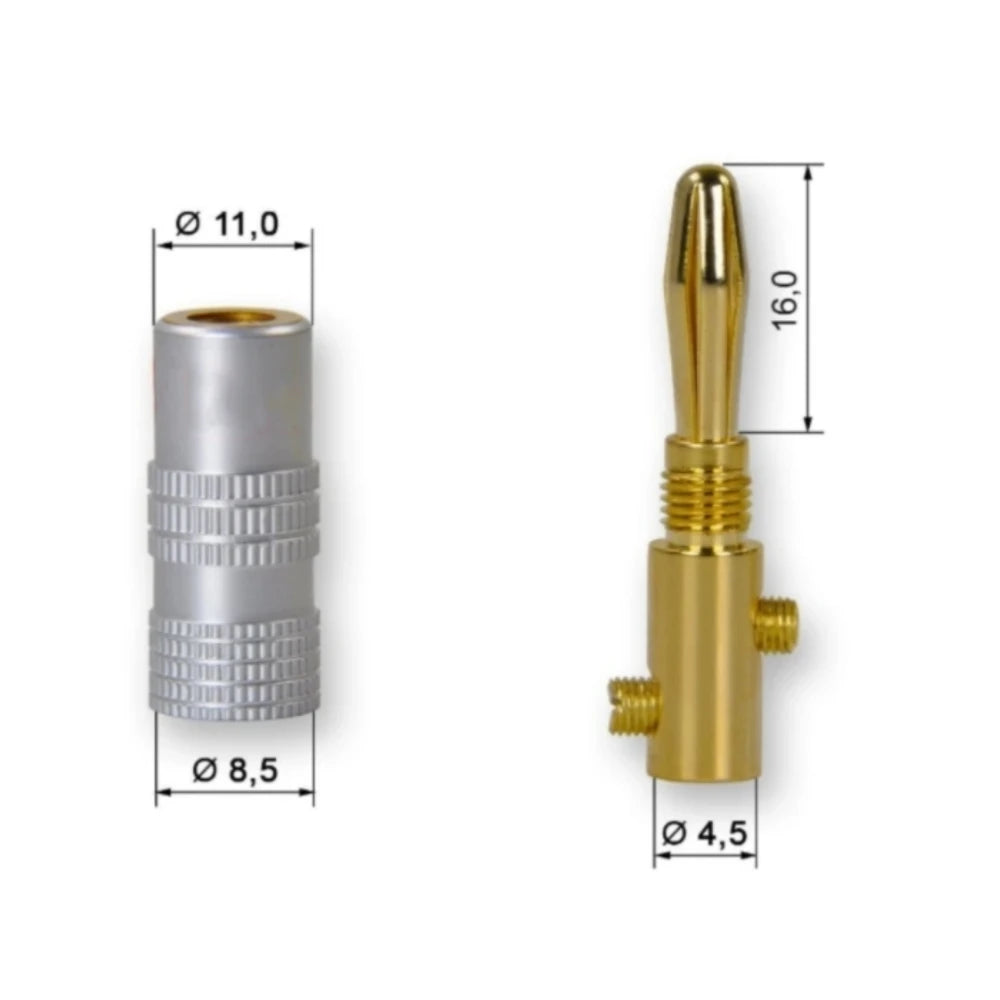 Purilite Select 8pcs 24K Gold-Plated Banana Plugs