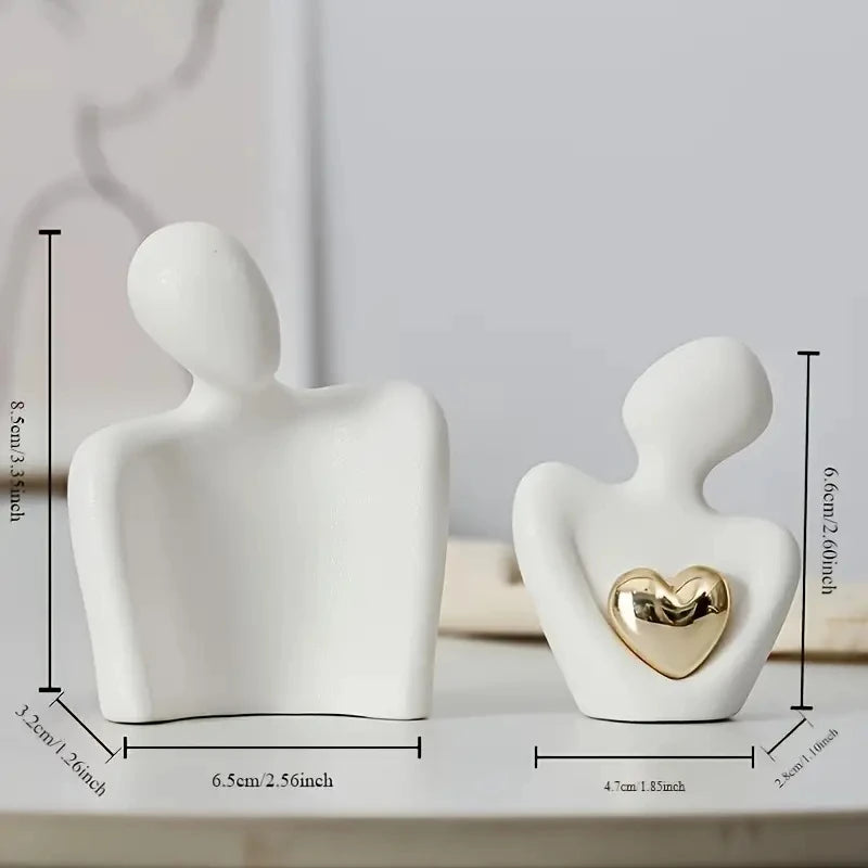 Purilite Select Romantic Love Embrace Statue – Modern Couple Ornament | Elegant Home Décor & Valentine’s Day Gift