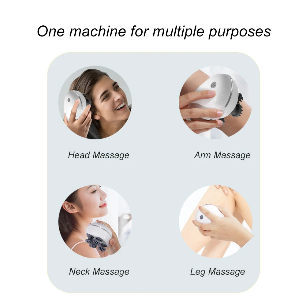 Infrared Scalp Massager Deep Kneading Relief Stress Relax Mini Head Massage Device Portable Body Massager The Best Gift